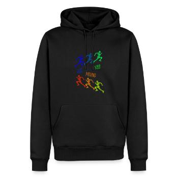 Dicton de motivation pour la course à pied, le sport - Sweat à capuche Premium bio Homme - noir - Devant - Nico (187cm)