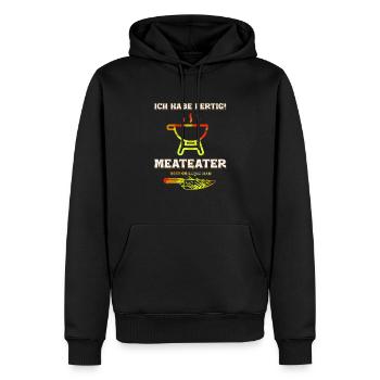 ich habe fertig - Männer Premium Bio Hoodie - Schwarz - Vorne - Nico (187cm)