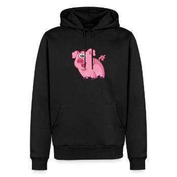 Cadeau de cochon avec un animal porcin · Porcinet - Sweat à capuche Premium bio Homme - noir - Devant - Nico (187cm)