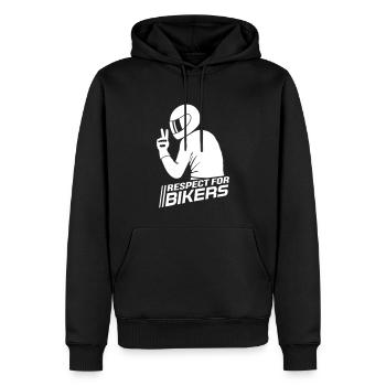 Respect for Bikers - Männer Premium Bio Hoodie - Schwarz - Vorne - Nico (187cm)