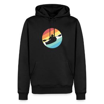 Sports nautiques en kayak - Sweat à capuche Premium bio Homme - noir - Devant - Nico (187cm)