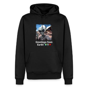 Aliens Down Under - Opera House Encounter - Men’s Premium Organic Hoodie - black - Front - Nico (187cm)
