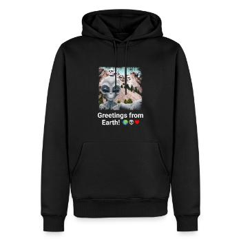 Aliens am Mount Rushmore - Monumentales Selfie Momen - Männer Premium Bio Hoodie - Schwarz - Vorne - Nico (187cm)