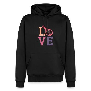 Padel Love Padeltennis Joueur Padel Tennis - Sweat à capuche Premium bio Homme - noir - Devant - Nico (187cm)