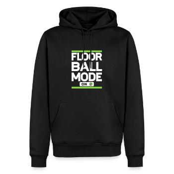 Floorball Mode On Floorballspieler Unihockey - Männer Premium Bio Hoodie - Schwarz - Vorne - Nico (187cm)