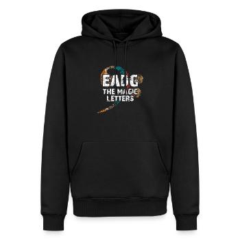 EADG les notes de basse magiques - design de basse cool - Sweat à capuche Premium bio Homme - noir - Devant - Nico (187cm)
