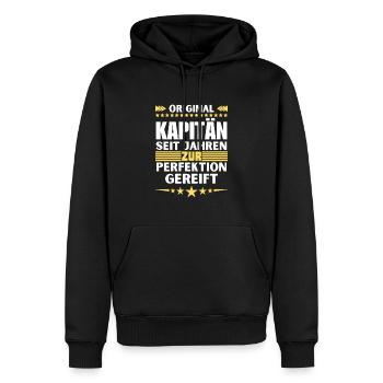 Zur Perfektion gereifter Kapitän - Männer Premium Bio Hoodie - Schwarz - Vorne - Nico (187cm)
