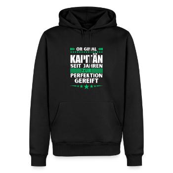 Zur Perfektion gereifter Kapitän - Männer Premium Bio Hoodie - Schwarz - Vorne - Nico (187cm)