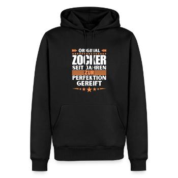 Gamblers matured to perfection - Men’s Premium Organic Hoodie - black - Front - Nico (187cm)