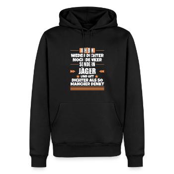 Neither poets nor thinkers, but hunters - Men’s Premium Organic Hoodie - black - Front - Nico (187cm)