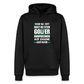 Don't talk to stressed golfers! - Men’s Premium Organic Hoodie - black - Front - Nico (187cm)