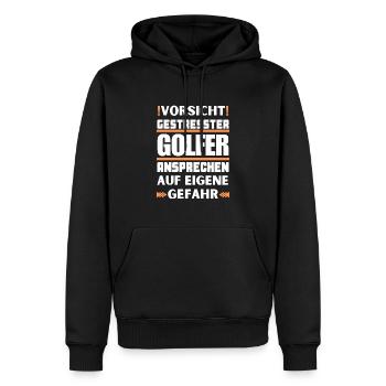 Don't talk to stressed golfers! - Men’s Premium Organic Hoodie - black - Front - Nico (187cm)