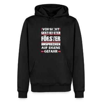 Ne parlez pas à un forestier stressé ! - Sweat à capuche Premium bio Homme - noir - Devant - Nico (187cm)