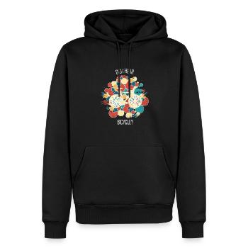 Fahrradwerkstatt Fahrradmonteurin Fahrrad - Männer Premium Bio Hoodie - Schwarz - Vorne - Nico (187cm)