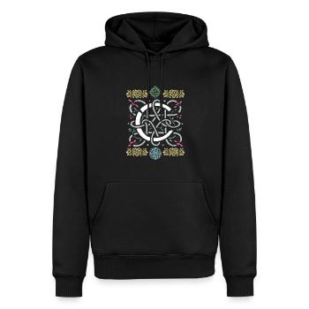 C - Männer Premium Bio Hoodie - Schwarz - Vorne - Nico (187cm)