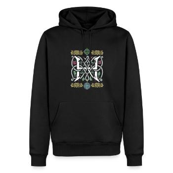 H - Männer Premium Bio Hoodie - Schwarz - Vorne - Nico (187cm)