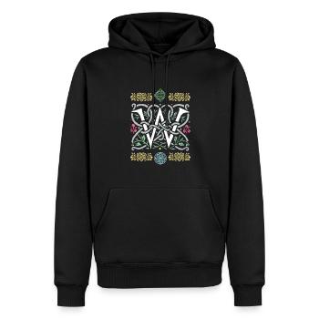 W - Männer Premium Bio Hoodie - Schwarz - Vorne - Nico (187cm)