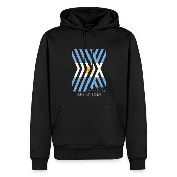 Drapeau de l’Argentine Amérique du Sud Drapeau de l’Argentine - Sweat à capuche Premium bio Homme - noir - Devant - Nico (187cm)