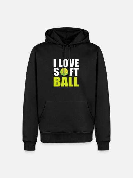 Softball Softball-Spieler - Männer Premium Bio Hoodie - Schwarz