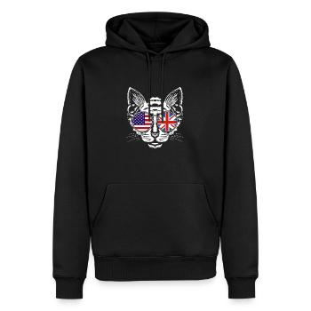 Angleterre Anglais - Sweat à capuche Premium bio Homme - noir - Devant - Nico (187cm)