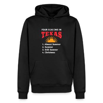 Texas Hot Weather Design für stolze Texaner - Männer Premium Bio Hoodie - Schwarz - Vorne - Nico (187cm)