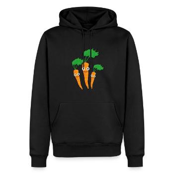 Carotte,Carottes,Famille,Famille des carottes,Légumes - Sweat à capuche Premium bio Homme - noir - Devant - Nico (187cm)