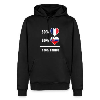 Slovaquie et France 100% génial Drapeaux Design - Sweat à capuche Premium bio Homme - noir - Devant - Nico (187cm)