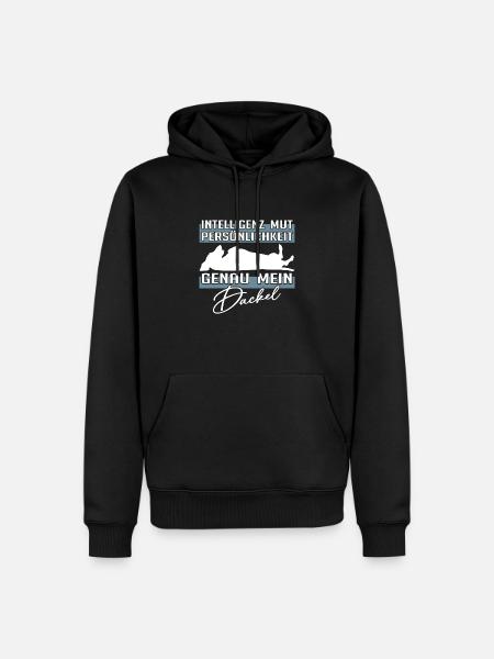 Intelligenz Mut Persönlichkeit - mein Dackel - Männer Premium Bio Hoodie - Schwarz