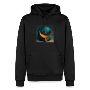 Compass - Men’s Premium Organic Hoodie - black - Front - Nico (187cm)