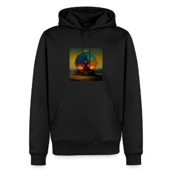 Surreal Compass - Men’s Premium Organic Hoodie - black - Front - Nico (187cm)