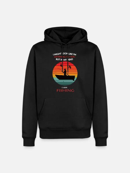 Angling - Men’s Premium Organic Hoodie - black