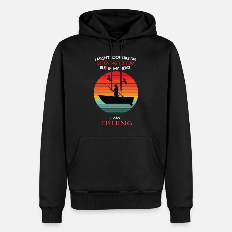 Pêche - Sweat à capuche Premium bio Homme - noir