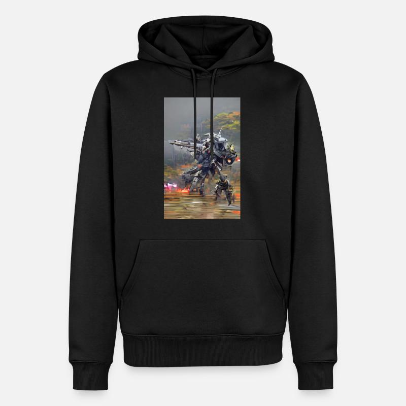 Mech Warrior - Männer Premium Bio Hoodie - Schwarz
