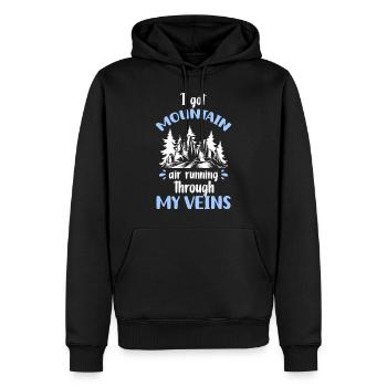 Nature Conservation Wood Mountains - Sweat à capuche Premium bio Homme - noir - Devant - Nico (187cm)
