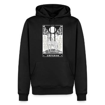 Gothique - Le design de la carte de l’empereur - Sweat à capuche Premium bio Homme - noir - Devant - Nico (187cm)