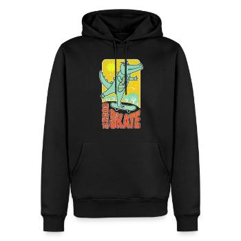Freundliches Comic Krokodil beim Skateboarden. - Männer Premium Bio Hoodie - Schwarz - Vorne - Nico (187cm)