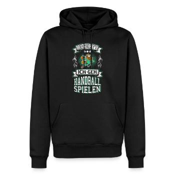 Handball Handballspieler Spruch Lustig Pferd - Männer Premium Bio Hoodie - Schwarz - Vorne - Nico (187cm)