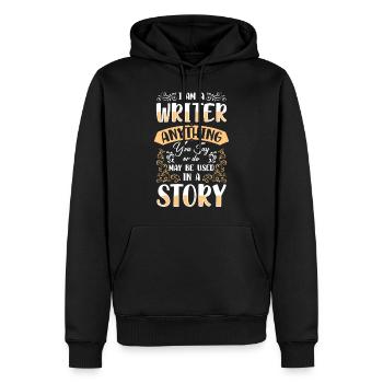 Écrivains lisant des livres - Sweat à capuche Premium bio Homme - noir - Devant - Nico (187cm)