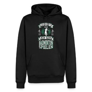 Badminton Badmintonspieler Sport Spruch Lustig - Männer Premium Bio Hoodie - Schwarz - Vorne - Nico (187cm)