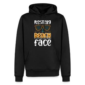 Île d’été - Sweat à capuche Premium bio Homme - noir - Devant - Nico (187cm)