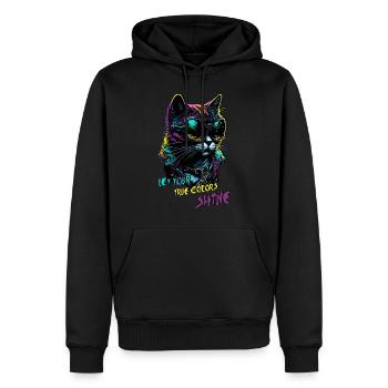 Lets your true colors shine - Cybercat - Men’s Premium Organic Hoodie - black - Front - Nico (187cm)