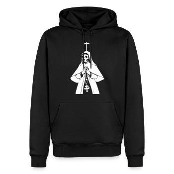 Embrassez les ténèbres Nonne satanique, occulte, gothique - Sweat à capuche Premium bio Homme - noir - Devant - Nico (187cm)