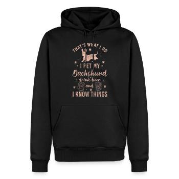 Bassotto Proprietario di cani Scuola per cani - Felpa con cappuccio ecologica premium da uomo - nero - Fronte - Nico (187cm)