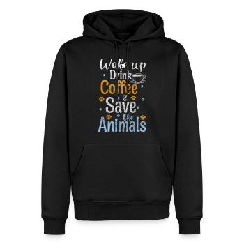 Tierschützer Aktivist Retter Fleischlos - Männer Premium Bio Hoodie - Schwarz - Vorne - Nico (187cm)