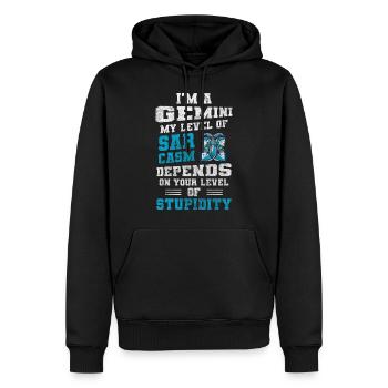 Élément du zodiaque du signe du zodiaque - Sweat à capuche Premium bio Homme - noir - Devant - Nico (187cm)
