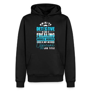 Privatdetektiv Hinweis Spur Spürnase - Männer Premium Bio Hoodie - Schwarz - Vorne - Nico (187cm)