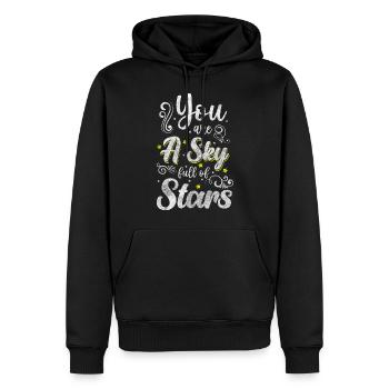 Starry Sky Wish Space Moon - Sweat à capuche Premium bio Homme - noir - Devant - Nico (187cm)