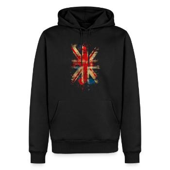 Union Jack - Männer Premium Bio Hoodie - Schwarz - Vorne - Nico (187cm)