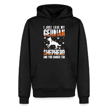Wachhund Polizeihund Rassehund Deutsch - Männer Premium Bio Hoodie - Schwarz - Vorne - Nico (187cm)
