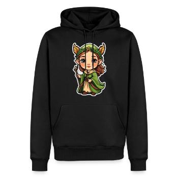 Druidin Druide Fantasy Illustration - Männer Premium Bio Hoodie - Schwarz - Vorne - Nico (187cm)